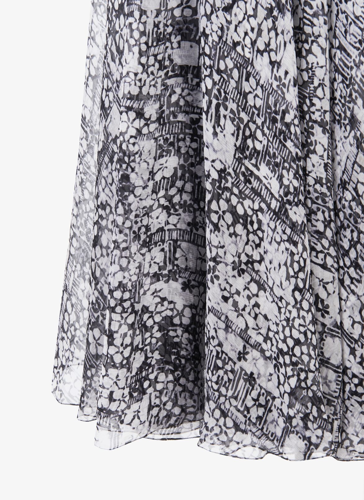 Flowing Silk Chiffon Dress  ALAÏA MULTICOLOR BROWN FLOWING SILK CHIFFON DRESS
